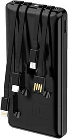 Resim Robeve Acl 10000 mAh Powerbank Göstergeli Powerbank Type C - Lightning - Micro USB - USB Kablolu Powerbank Taşınabilir Şarj Aleti Hızlı Şarj Aleti Powerbank PW-82 (Siyah) 