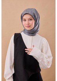 Resim Silk Home Shiny Eşarp 75012-10 Füme, Gümüş 