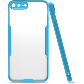 Resim iPhone 8 Plus Kılıf Platin Silikon - Mavi 