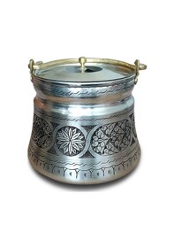 Resim Binbir Bakır İşlemeli Eskitme Yoğurt Bakır Bakraç 3 L 