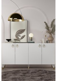 Resim 8201-1dd Kb150 Konsol, Tv Ünitesi Beyaz-altın Beyaz-altın 