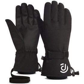 Resim Wezone Kışlık Rüzgar Geçirmez Ve Dokunmatik Ekran Uyumlu Kayak Eldiveni - Siyah Xl Siyah 
