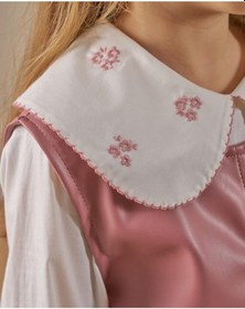 Resim Magu Kız Çocuk Pembe Pamuklu Gömlekli Deri Görünümlü Elbise 