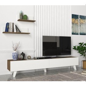 Resim Dekorister Amerika Tv Ünitesi Beyaz-Ceviz 