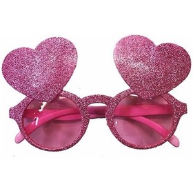 Resim Pembe Renk Sim İşlenmiş Kalp Figürlü Yılbaşı Parti Gözlüğü 