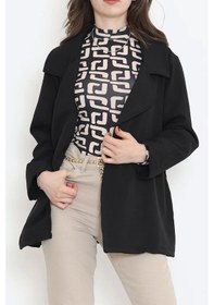 Resim Oversize Düğmeli Ceket Siyah - 951.1247. Çok Renkli 