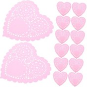 Resim 100 Adet Kalp Şeklinde Kağıt Bardak Altlığı Yırtılmaya Dayanıklı Dekoratif Bardak Altlıkları 