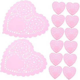 Resim 100 Adet Kalp Şeklinde Kağıt Bardak Altlığı Yırtılmaya Dayanıklı Dekoratif Bardak Altlıkları 