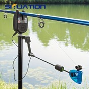 Resim SIIUATION Carp Tensioner, Deniz Çubukları ve Sallar için, Alarm Aksesuarı ile Balıkçılık Destek Standı, PVC Malzeme, Kırmızı, Paskalya Festivali için İdeal 