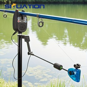 Resim SIIUATION Carp Tensioner, Deniz Çubukları ve Sallar için, Alarm Aksesuarı ile Balıkçılık Destek Standı, PVC Malzeme, Kırmızı, Paskalya Festivali için İdeal 