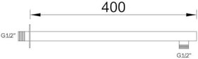 Resim Fause Ankastre Duş Başlığı Borusu Kare KDB103 (Altın) 