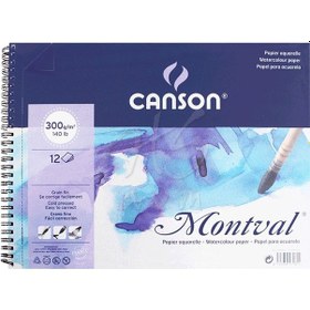 Resim Canson Montval Spiralli Sulu Boya Blok 300G 12 Yaprak A4 
