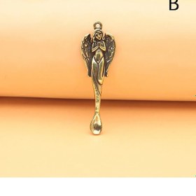 Resim 1 Adet Retro Pirinç Kulak Kaşık Taşınabilir Kulak Temizleme Aracı Earpick Kulak Balmumu Sökücü Curette Temizleyici Kulak Temizleme Çubuğu Anahtarlık Kolye Kahverengi 