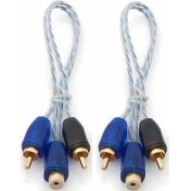 Resim Soundacoustic Araç Tesisatı İçin Y Kablo 2 Erkek 1 Dişi Rca 