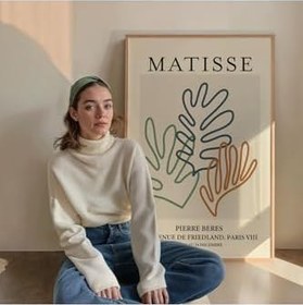 Resim Fark Tanıtım Matisse Çerçevesiz Poster, Modern Dekoratif Çerçevesiz Poster, Tablo, Matisse-5, 50 x 70 