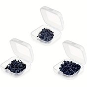 Resim 300 adet Karışık Mini Siyah Cam Göz Kitleri 2/3/4mm İğne Keçeleme Ayı Bebekler Dekoylar Dikişler için Assorti (Her Boyutta 100 adet, 3 Boyut) 