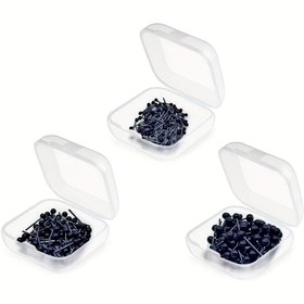 Resim 300 adet Karışık Mini Siyah Cam Göz Kitleri 2/3/4mm İğne Keçeleme Ayı Bebekler Dekoylar Dikişler için Assorti (Her Boyutta 100 adet, 3 Boyut) 