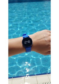 Resim Mavi Led Dijital Kol Saati Silikon Kordonlu Unisex Modern Spor Kadın Erkek Çocuk Saat Mavi 