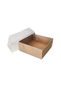 Resim Kutu Naturel Kraft Kağıt Ve Asetat 9x9x3 Cm Pk:50 +3 