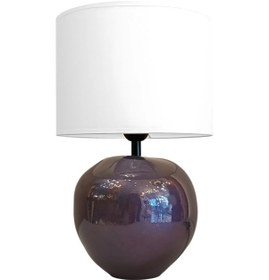 Resim Liray Koyu Mor Seramik Abajur Mor 