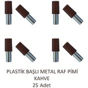 Resim Plastik Metal Başlı Raf Pimi Kahve 25 Adet 