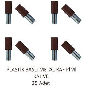 Resim Plastik Metal Başlı Raf Pimi Kahve 25 Adet 
