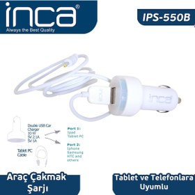 Resim Inca Ips-550B Univarsal Tablet Uyumlu Araç Şarj Cihazı Beyaz 