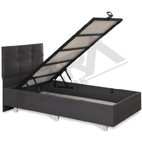 Resim Nero Tek Kişilik Baza Başlık %100 Çelik+ Mdf 100x200 