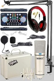 Resim Midex CX1 Persuasive Paket-5 Stüdyo Mikrofon Ses Kartı Kulaklık Stand (Kayıt ve Canlı Yayın) 