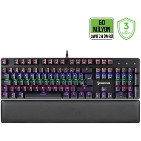 Resim Gamepower Ogre Rainbow 60M GamePower Blue Switch Türkçe Q USB Mekanik Oyuncu Klavyesi 