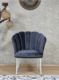 Resim ZAFİR Tekli Beyaz Boyalı Tel Ayak Papatya Çay Seti Koltuk Takımı , Balkon, Salon, Ofis, Cafe Koltuk Takımı 