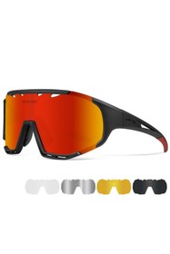 Resim Genel Markalar Polarize Anti-uv Outdoor 5 Lens Ultra Hafif Spor Motorsiklet Bisiklet Kayak Güneş Gözlüğü 