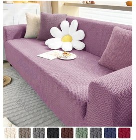 Resim StarMall Tuğla Desen Koltuk Örtüsü Çekyat Kılıfı 3Lü Bir Adet Pembe 