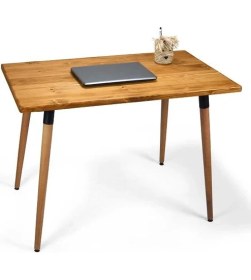 Resim Doğal Ağaç Masif Kütük Masa Ahşap Çalışma Masası Ofis Masası 60CM x 90CM ( Ağaç Ayak ) 