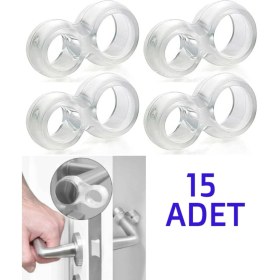 Resim Plastik 15 Adet Kapı Kolu Pencere Stoperi, Kapı Arkası Duvar Koruyucu Tampon, Silikon Durdurucu 