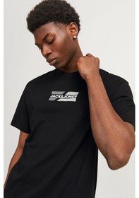Resim Jack & Jones Jjcorp Erkek Siyah Tişört 