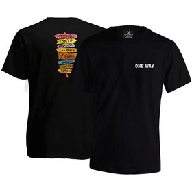 Resim One Way Travel Unisex T-shirt - Siyah 