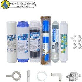 Resim Pemax Water Solutions Purefer Açık Kasa Çift Karbonlu Sertifikalı 6'lı Vontron Helixfil Yüksek TDS Mebran 4'lü Mineral 