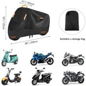 Resim Rogfer Motosiklet Yağmur Güneş Koruma Kapağı Oxford Bez Hırsızlık Tokası İle Toz Geçirmez, Boyut: Xxxxl - Diğer 