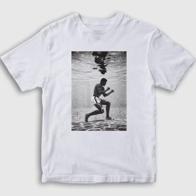 Resim Presmono Unisex Çocuk Beyaz Pool Muhammed Ali T-Shirt 