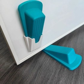 Resim Silikon Güvenlik Kapı Durdurucu Metal Alaşımlı Kauçuk Kapı Durdurucu Kama Ağır Kapıları Kaymaz Taban Tutuşuyla Sağlam Bir Şekilde Tutuyor 