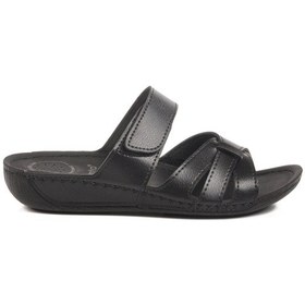 Resim Siyah Cırtlı Anatomik Kadın Terlik 16.058 Z Siyah 