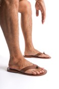 Resim DaphneSandals Hakiki Deri Parmak Arası Taba Erkek Terlik - 1004 