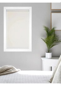 Resim Ithal Kalın Ekru Zebra Stor Güneşlik Perde Etek Dilimsiz Alüminmyumkasa Ekru 