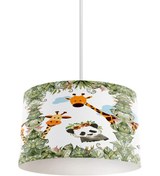 Resim dekomingo YAPRAKLAR PANDA ZÜRAFA DESENLİ ÇOCUK VE BEBEK ODASI AVİZE 