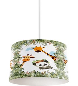 Resim dekomingo YAPRAKLAR PANDA ZÜRAFA DESENLİ ÇOCUK VE BEBEK ODASI AVİZE 