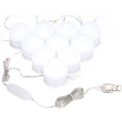 Resim Jeemson Dimmable 3 Renkli Led Vanity Aydınlatma Seti - 10 Adet G45 Işık, Usb Beslemeli, Yüzey Yapıştırmalı Makyaj Aynası Işığı 