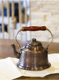 Resim Bakır Demlik İşlemeli Maraş Model Okstili Renk Bakır Uçlu Oksitli Bakır 