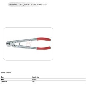 Resim Knipex 95 71 445 Çelik Halat Ve Kablo Makası 