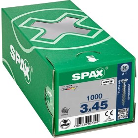 Resim Spax Sunta Vidası 3 x 45 mm 1000 Adet Tam Dişli Havşa Başlı Wırox Kaplama 